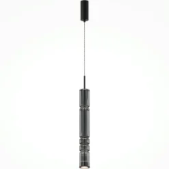 Suspension design LED – abat‑jour verre taillé ambré SOLANA