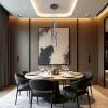 Suspension design LED – cascade de 9 lampes noires SALEM