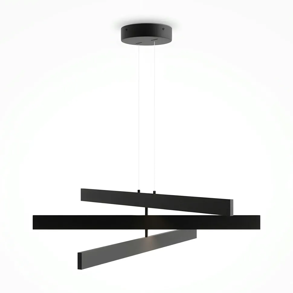 Suspension noire LED – barres origami superposées SALEM