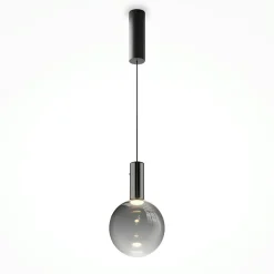 Suspension verre soufflé LED – globe noir fumé DELTONA