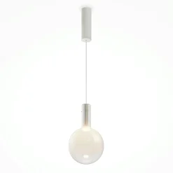 Suspension verre soufflé LED – globe blanc crémeux DELTONA