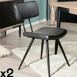 Table à manger 220 cm en bois noir CORUMBA