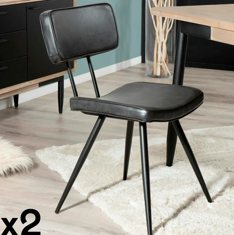 Table à manger 220 cm en bois noir CORUMBA