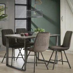 Table à manger contemporaine effet béton 160 cm HELSINKI