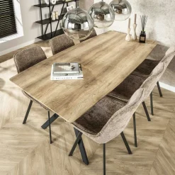 Table à manger contemporaine effet chêne antique 190 cm HELSINKI