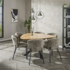 Table à manger en bois d'acacia forme triangulaire 135 cm MELBOURNE