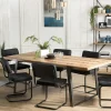 Table à manger en bois motifs chevrons 220 cm CARPATES