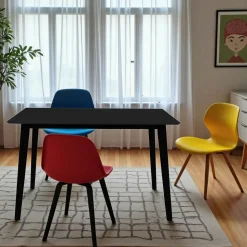Table à manger en bois noir – rectangulaire, 120 cm TAMPA
