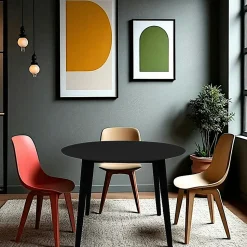 Table à manger en bois noir – rectangulaire, 120 cm TAMPA