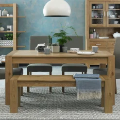 Table à manger en verre et bois 180 cm ALTA
