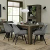 Table à manger extensible en bois de chêne fumé 180-235 cm ALLEN