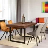 Table à manger extensible bois brun recyclé 140-180 SAMOA