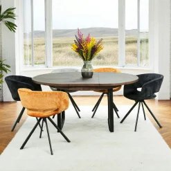 Table à manger extensible bois brun recyclé 140-180 SAMOA