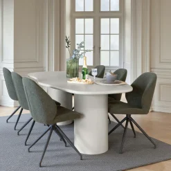 Table à manger moderne grise - organique, 240 cm ALBERTA