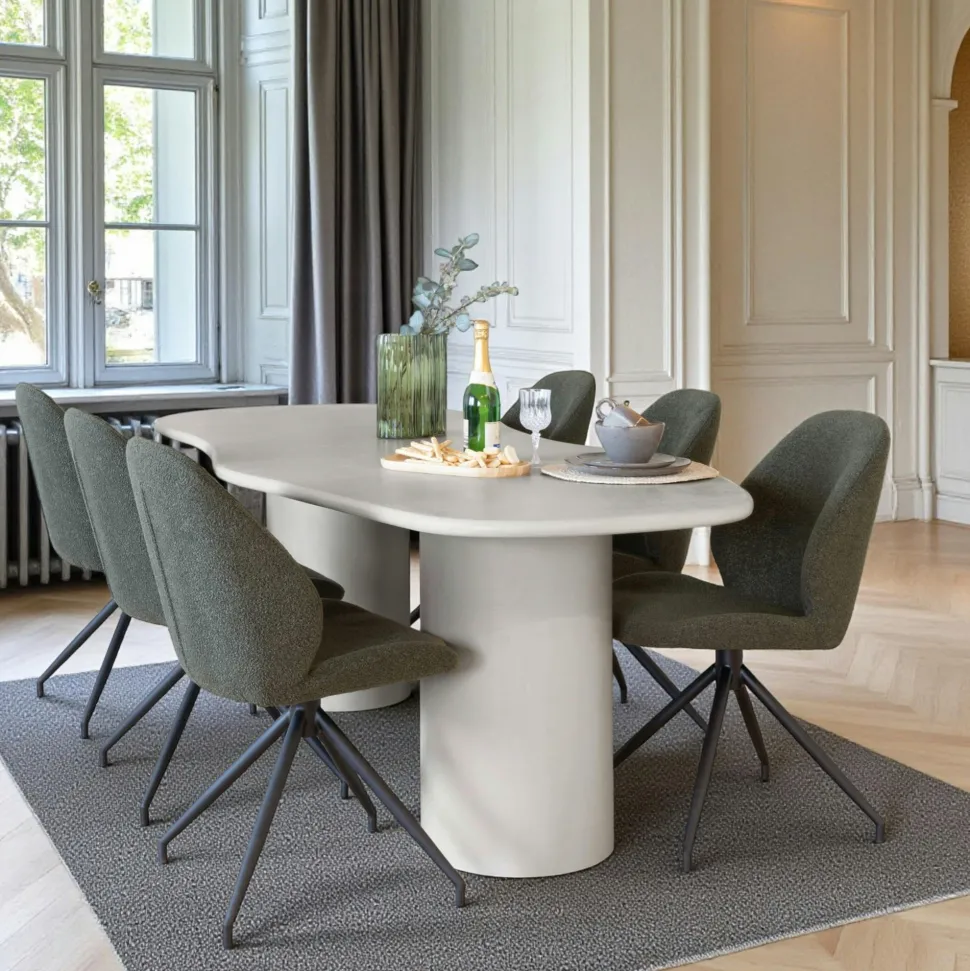 Table à manger moderne grise - organique, 240 cm ALBERTA