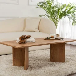 Table à manger ovale effet travertin pieds en V 200 cm MARFA