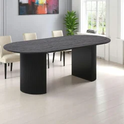 Table à manger ovale effet bois blond 210 cm MATERA