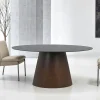 Table à manger ovale en bois foncé 160 cm LISBONNE