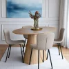 Table à manger ovale en bois clair 160 cm LISBONNE