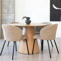 Table à manger ovale en bois clair 160 cm LISBONNE