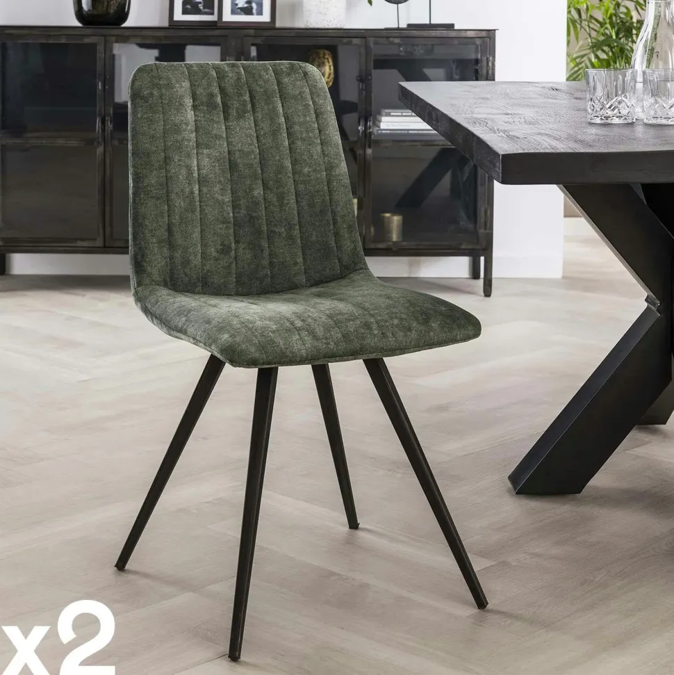 Table à manger rectangulaire bois anthracite effet pierre 220 cm BIHAR
