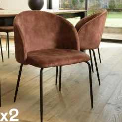 Table à manger ronde béton beige pieds bois croisés DIKA