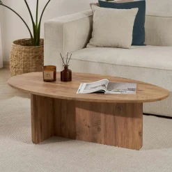 Table à manger ronde effet travertin Ø120 cm MARFA