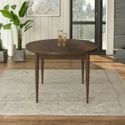 Table à manger ronde noire décor marbré Ø90 cm LUNOR