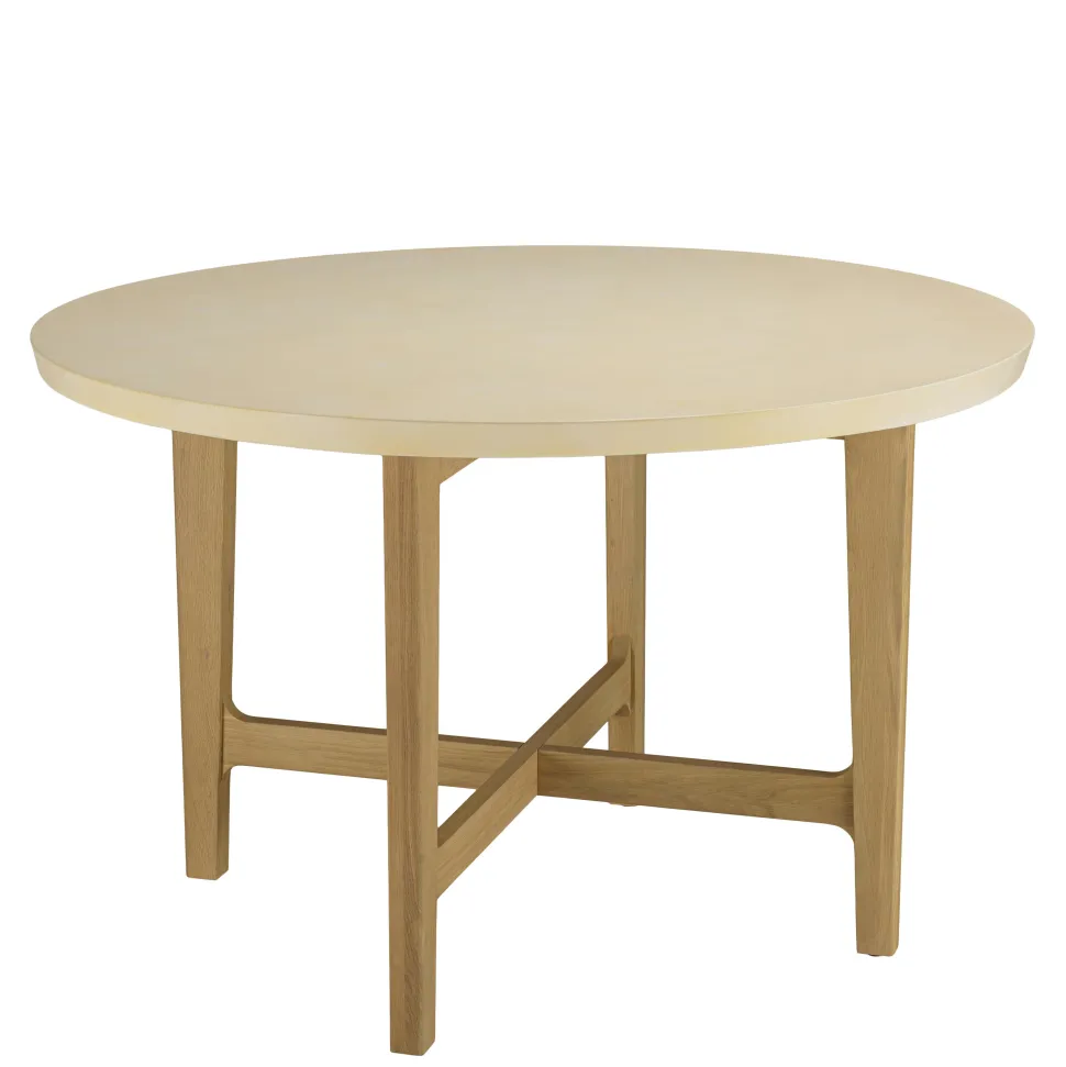 Table à manger ronde plateau béton 120 cm pied métal BRASILIA