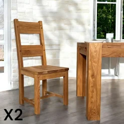 Table à rallonge en bois de chêne fumé avec bordures naturelles 140 cm SAVONE