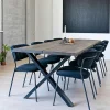 Table à rallonge en bois de chêne fumé avec bordures naturelles 240 cm SAVONE