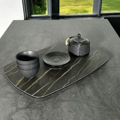 Table à rallonge en céramique grise 180-280 LOMBARDIE
