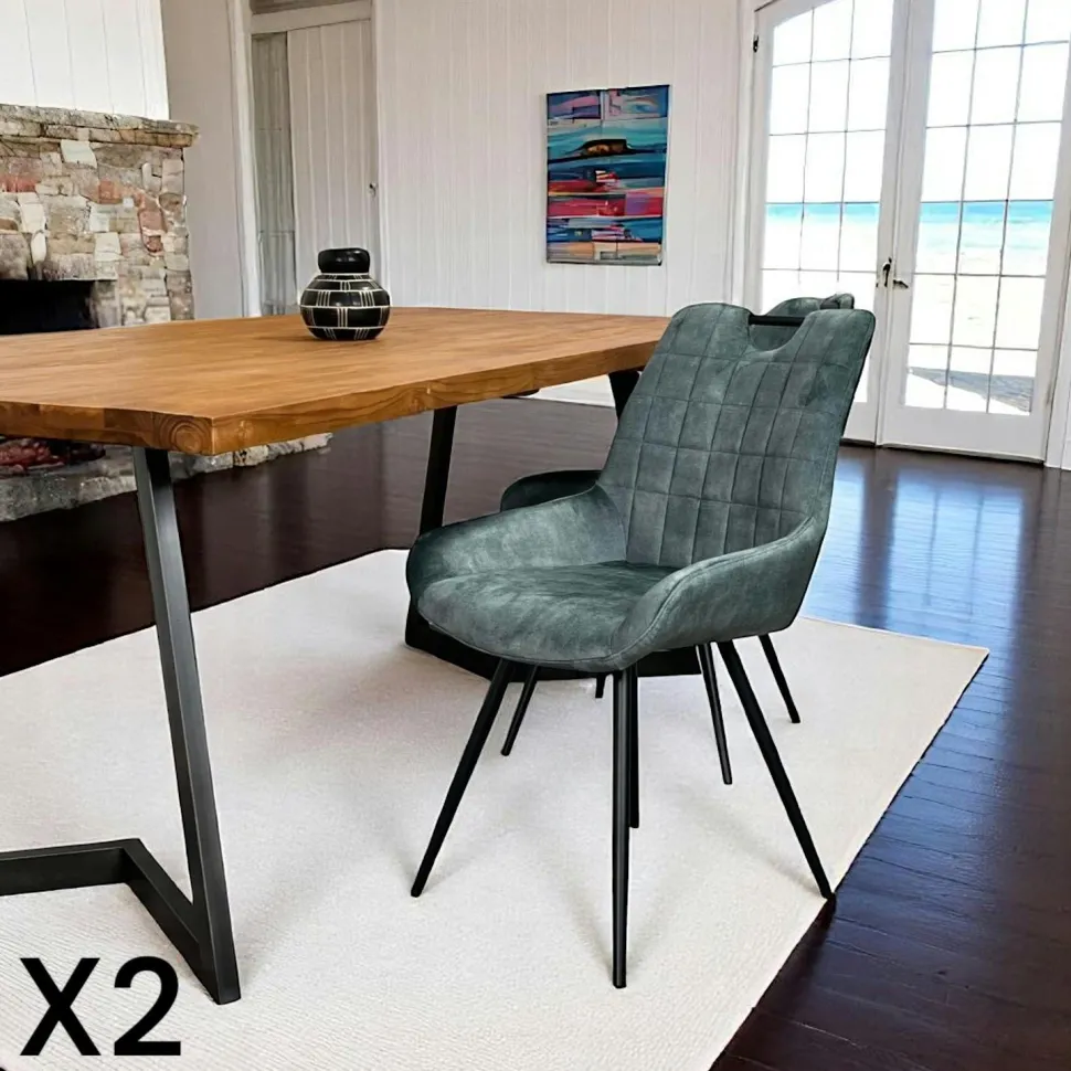 Table basse carrée bois recyclé de bateau métal DUMAI