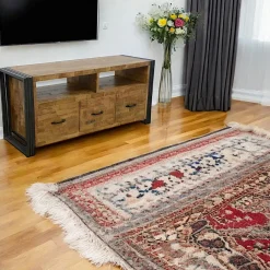 Table basse carrée hévéa recyclé naturel et métal noirci 2 plateaux 90X90X45cm DOCKER