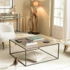 Table basse carrée métal doré 90 cm ZALA