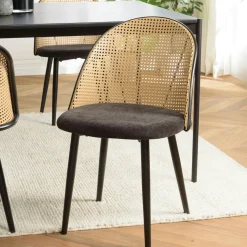 Table basse carrée teck recyclé acier 70 cm JAVA
