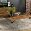 Table basse carrée teck recyclé métal 120x120 PANAMA