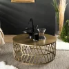 Table basse contemporaine dorée motif flèche ZALA