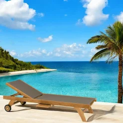 Table basse de jardin en Teck brut massif 90cm SUMMER