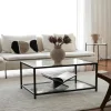 Table basse en verre rectangulaire, 2 plateaux TULUM