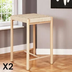 Table basse gigogne design – effet bois noir (3 pièces) MARFA