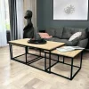 Table basse gigogne en bois de chêne blanc (lot de 3) COLOGNE