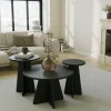 Table basse gigogne noire pieds trapèze - 3 pièces MARFA