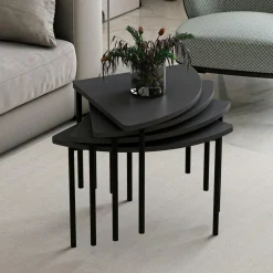 Table basse gigogne petit espace, finition anthracite JENA