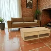 Table basse Hévéa 2 tiroirs traversants, 2 niches basses sous tiroirs 120x60x40cm BALTIC