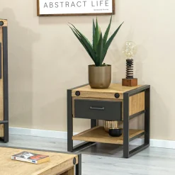 Table basse industrielle bois métal boulons BROOKLYN