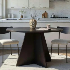 Table basse moderne effet travertin - 2 hauteurs MARFA