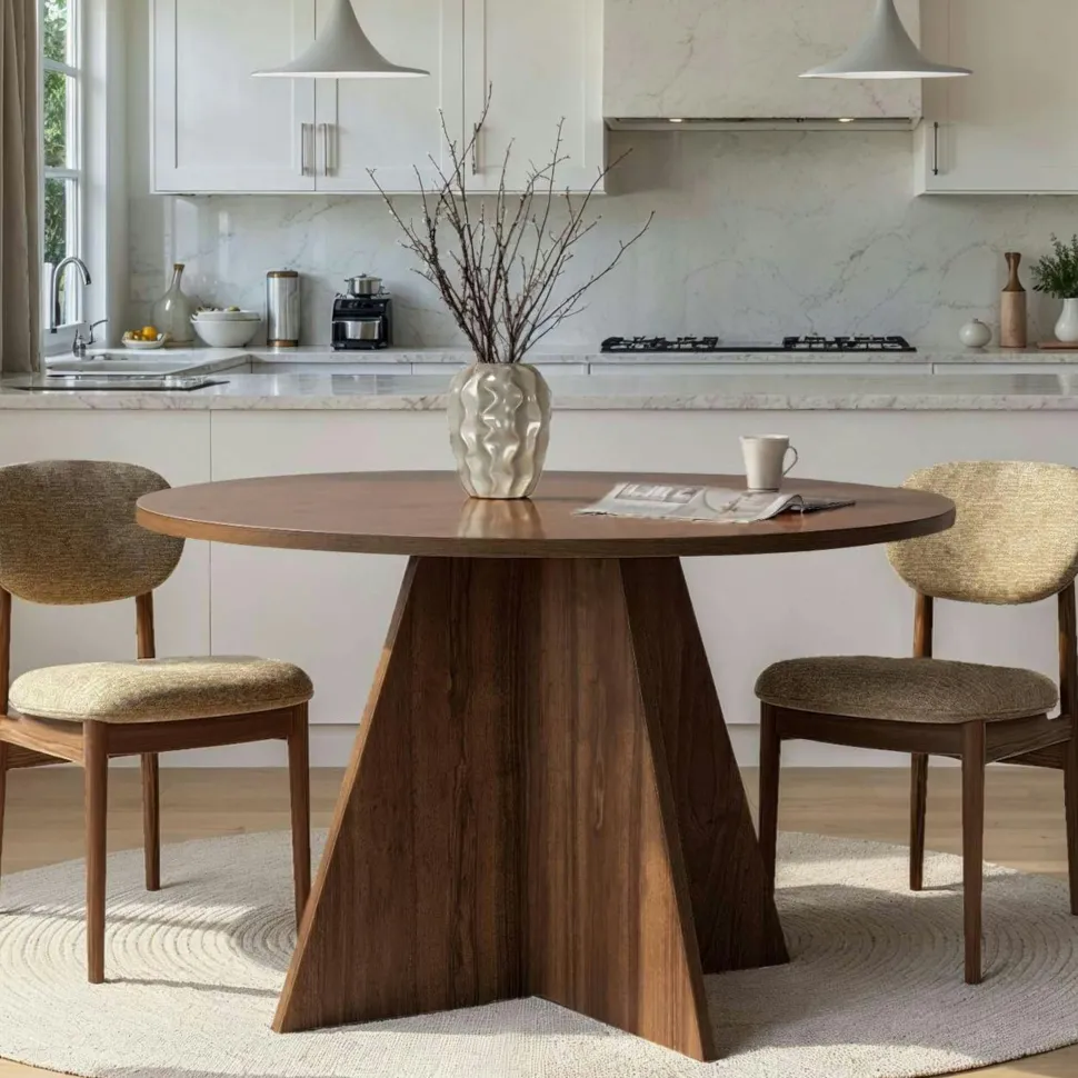 Table basse moderne effet bois de noyer - 2 hauteurs MARFA
