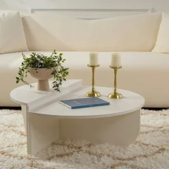 Table basse noire moderne effet bois - 2 hauteurs MARFA