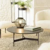 Table basse noire ronde bois-métal CORUMBA